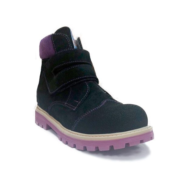 Ботинки ортопедические Твики утепленные для девочек TW-320 черный/фиолетовый