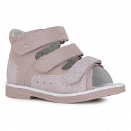 Сандали ортопедические Ортобум для девочек 25057-13 мерцающие розовые.